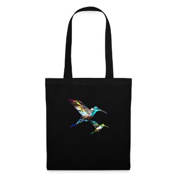 colibri, graffiti, peinture, oiseau, peinture, - Sac en tissu - noir - Devant