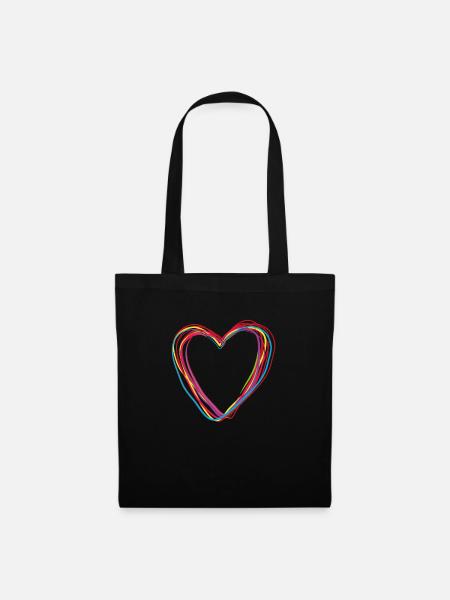 heart - I feel love - Stoffbeutel - Schwarz
