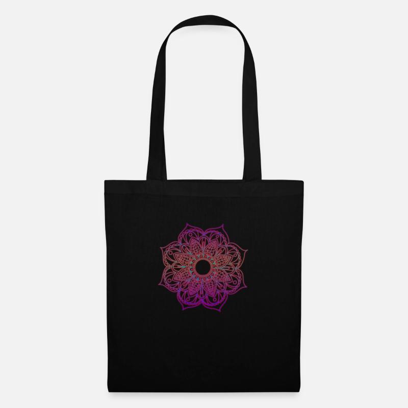Mandala rot - Stoffbeutel - Schwarz