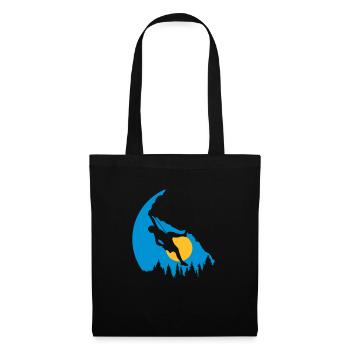 Trees Sun Climbing Silhouette - Tote Bag - black - Front