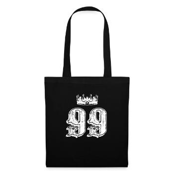 99 Couronne numérique - Sac en tissu - noir - Devant