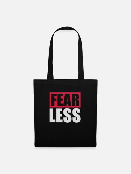 fearless Text Zitat Design - Stoffbeutel - Schwarz