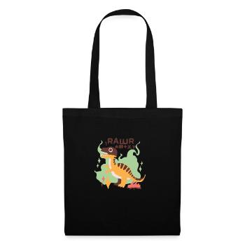 Dinosaurier Retro Asia - Stoffbeutel - Schwarz - Vorne