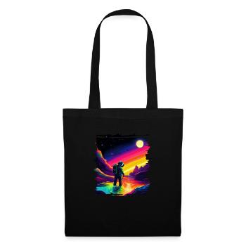 Outer Space Art Aquarell tropfender Raumfahrer - Stoffbeutel - Schwarz - Vorne