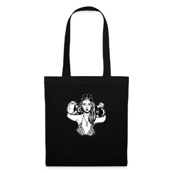 Skatergirl // Illustration - Sac en tissu - noir - Devant