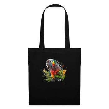 Perroquet coloré dans la conception d’art splash - pour tout le monde - Sac en tissu - noir - Devant