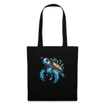Turtle est composé de pixels - Sac en tissu - noir - Devant