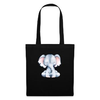 süßer kleiner elefant - Stoffbeutel - Schwarz - Vorne