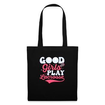 Good Girls Play Lacrosse Player Lifestyle - Stoffbeutel - Schwarz - Vorne