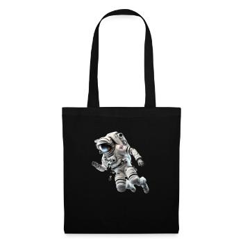 Schwebender Traum: Der Astronaut im All - Stoffbeutel - Schwarz - Vorne
