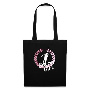 Fußball Mädchen, Frauenfußball, Frauenfußball, Sport - Stoffbeutel - Schwarz - Vorne