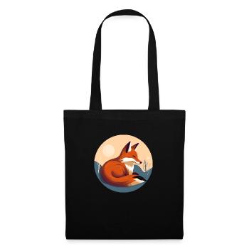 Renard, Reineke, Nez rouge, Renarde, Jupe rouge - Sac en tissu - noir - Devant