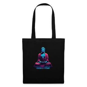 Bouddha bleu dans la méditation contemplation dualité - Sac en tissu - noir - Devant