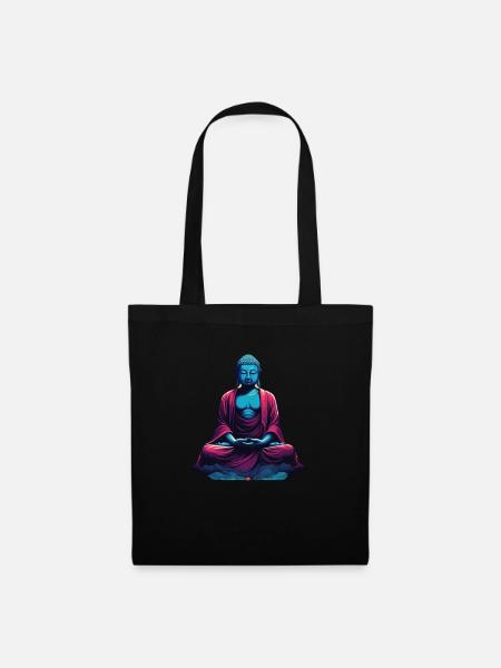 Blauer Buddha in Meditation Versenkung Dualität - Stoffbeutel - Schwarz