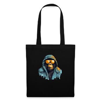 Streetstyle-Berggorilla | Gorilla-Liebhaber - Stoffbeutel - Schwarz - Vorne