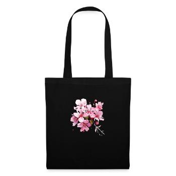 Fleur - Sac en tissu - noir - Devant