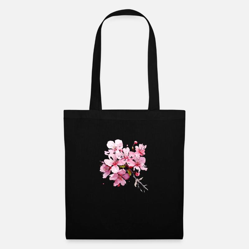 Blume - Stoffbeutel - Schwarz
