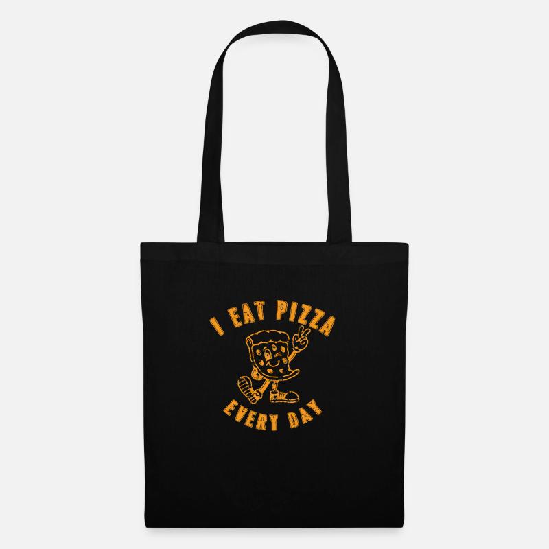 Ich esse Pizza - Stoffbeutel - Schwarz