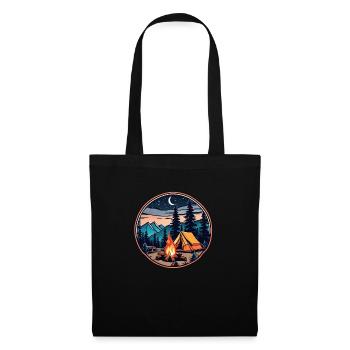 Camping, tent and campfire - Tote Bag - black - Front