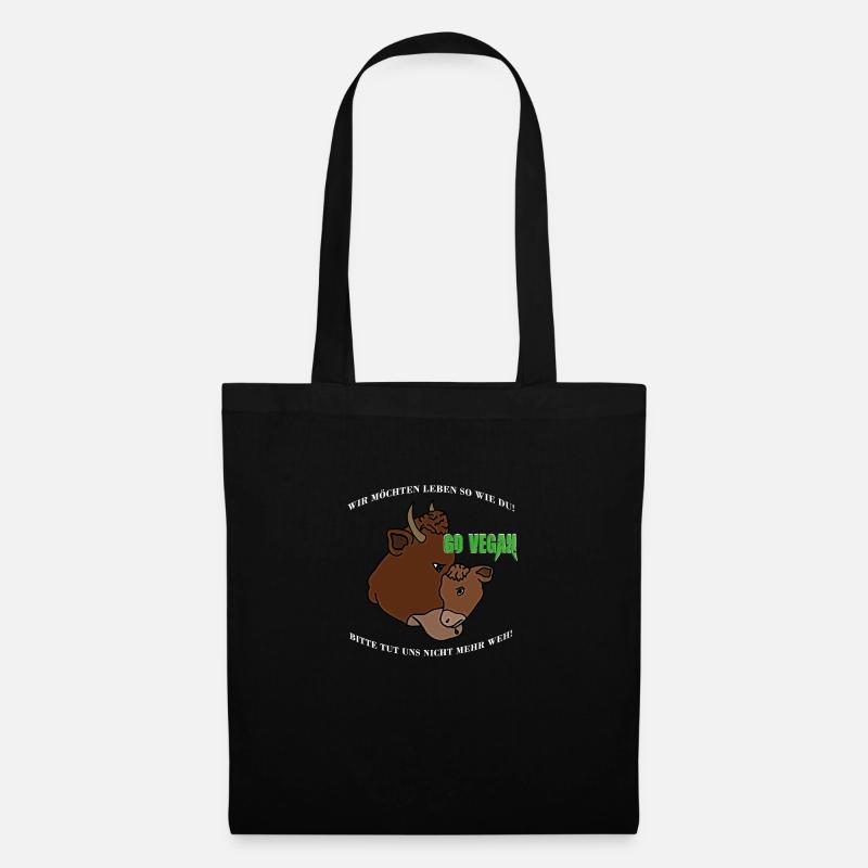 Go Vegan - Stoffbeutel - Schwarz