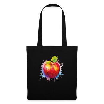 apfel - Stoffbeutel - Schwarz - Vorne