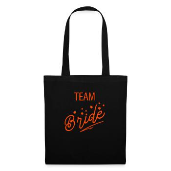 Team Bride Orange Wedding Bachelorette Handwritten - Tote Bag - black - Front