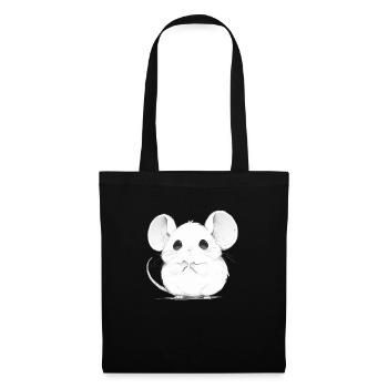 niedliche Manga-Maus - Stoffbeutel - Schwarz - Vorne