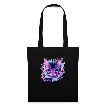 Kosmische Katze - Stoffbeutel - Schwarz - Vorne
