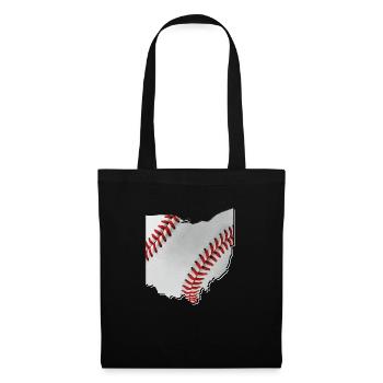 Ohio (États-Unis) | Vrai baseball | Carte - Sac en tissu - noir - Devant