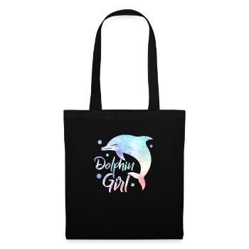Dolphin Girl Beach Vacation Marine Biology - Stoffbeutel - Schwarz - Vorne