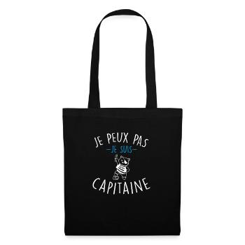 je peux pas je suis capitaine - Sac en tissu - noir - Devant