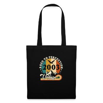 Jahrgang Geburtstag 2004 - Geburtstag 2025. - Stoffbeutel - Schwarz - Vorne