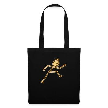 walking_stick_figure_2c - Stoffbeutel - Schwarz - Vorne