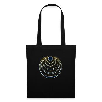 Mond Zauber, digital blau gold, Intuition, - Stoffbeutel - Schwarz - Vorne