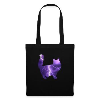 Cat Kitten Lightning Moon Stars Gift - Tote Bag - black - Front