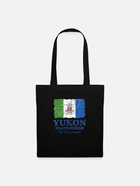 Yukon Flag - Canada - Vintage Look - Stoffbeutel - Schwarz