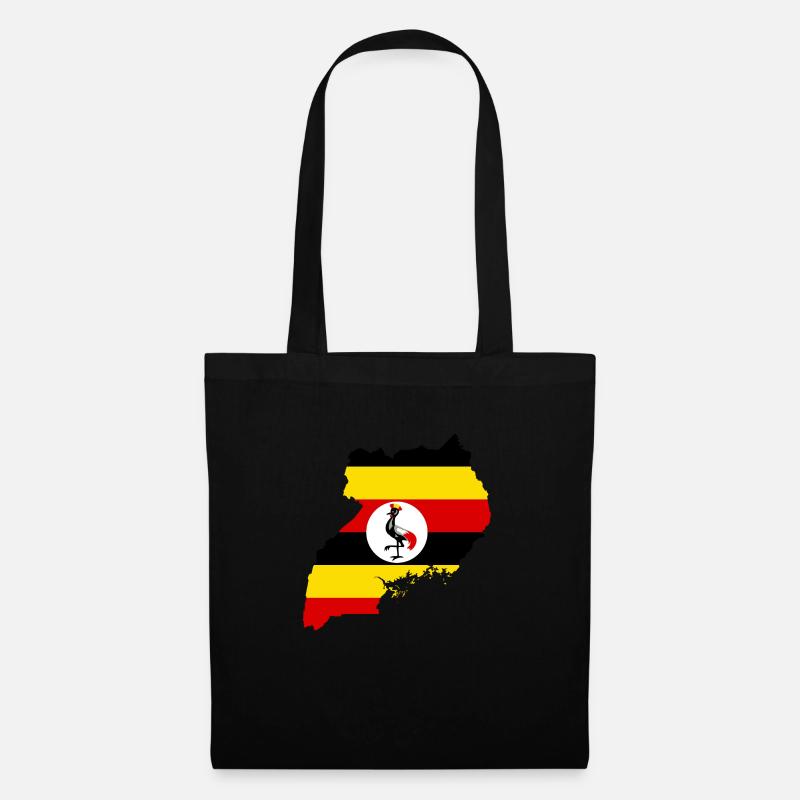 Uganda flag - Tote Bag - black