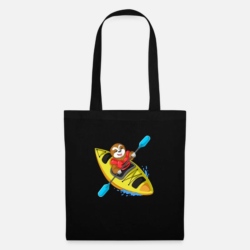 sloth kayak - Tote Bag - black