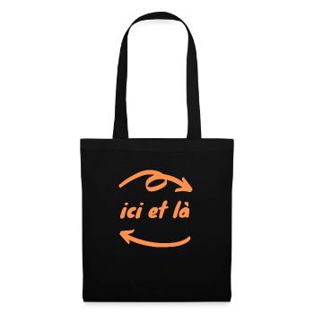 Ici et là flèches Direction Chemin (Orange) - Sac en tissu - noir - Devant