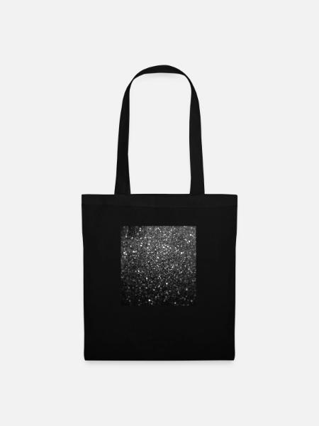 Funkelnder schwarzer Glitter - Stoffbeutel - Schwarz