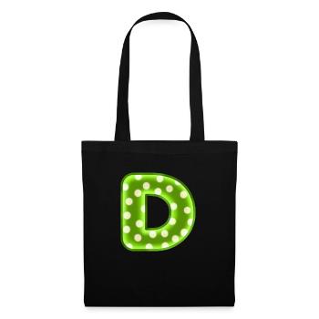 Letter D - Tote Bag - black - Front
