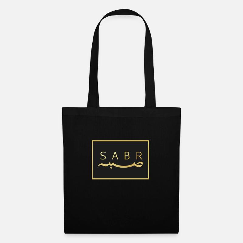 Sabr/ Geduld Arabische Typografie - Stoffbeutel - Schwarz
