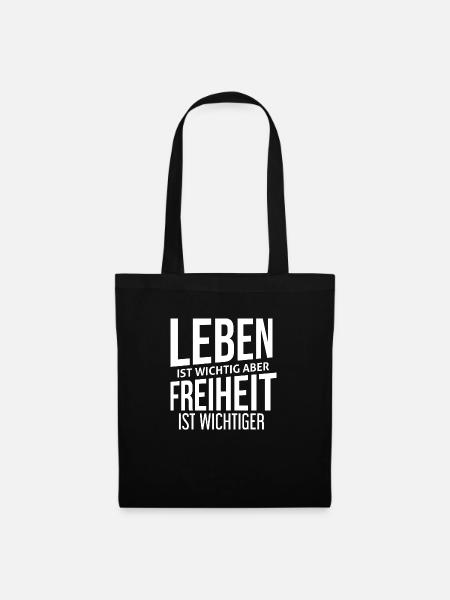 Menschenrechte Freiheit, Leben und Frieden - Stoffbeutel - Schwarz