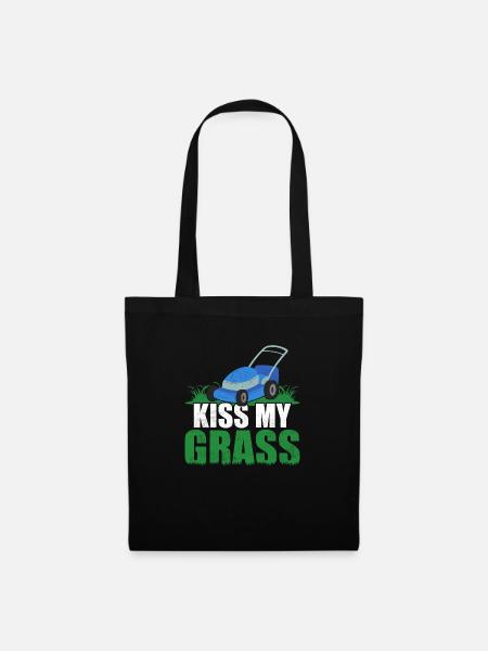 Kiss My Grass Lawn Mower Caretaker - Stoffbeutel - Schwarz