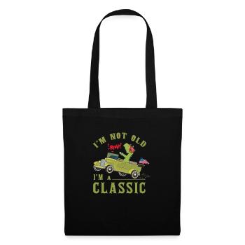 I'm not old i'm a classic t rex dinosaur riding ca - Tote Bag - black - Front