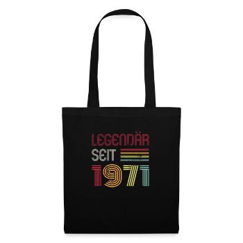 Legendär Seit 1971 Jahr Retro 71er Jahrgang - Stoffbeutel - Schwarz - Vorne