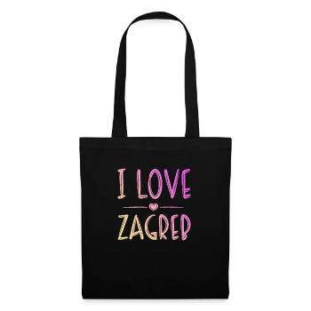 J’aime Zagreb - Sac en tissu - noir - Devant