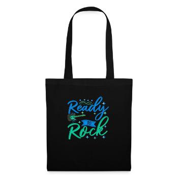 Ready to rock guitare rock'n'roll musicale guitare - Sac en tissu - noir - Devant