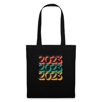 Anniversaire année 2023 / Vintage 2023 - Sac en tissu - noir - Devant