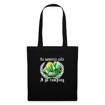 the mountain calls I go camping. Camping on mountains - Tote Bag - black - Front